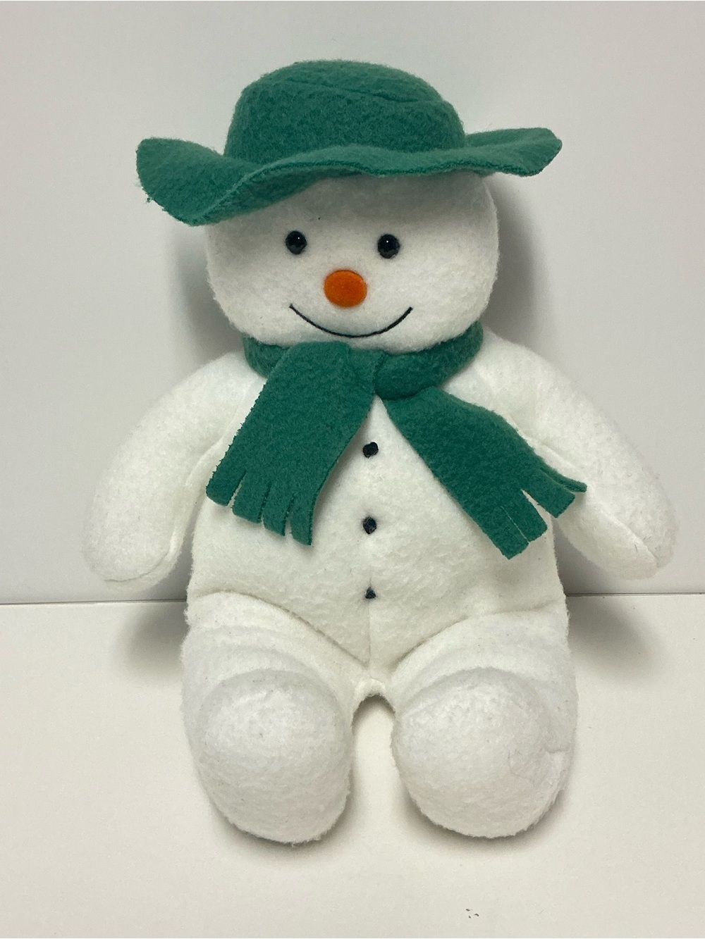 Raymond Briggs The Snowman Vintage 12" Plush by Eden Felt Green Hat & Scarf